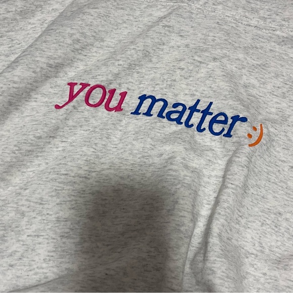 The Mayfair Group You Matter Cropped Hoodie in Ashley Grey Size S/M - Picture 8 of 10